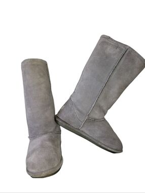 Bearpaw Cloud II Gray Suede & Sheepskin Lined Boots With Neverwet Tech Size 9